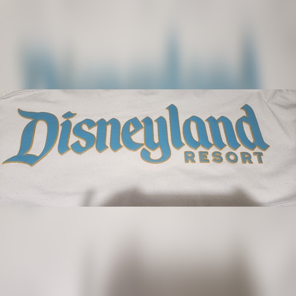 *NWT* Disneyland California Adventure XL White Spirit Jersey Glitter Sparkle NEW - Picture 7 of 10